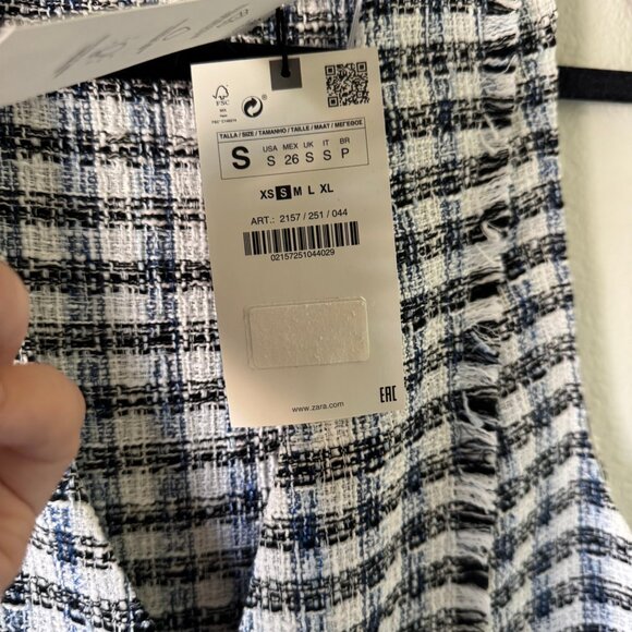 NWT Zara NEW Textured Tweed Textured Pinafore Dress Patch Pockets Vest - Picture 8 of 8